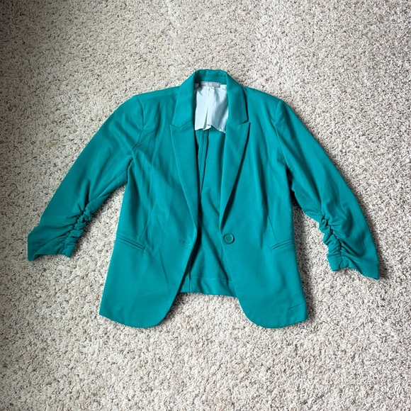 Olivia Moon teal blazer size M - Picture 1 of 2